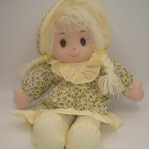 Cuddle Wit Cloth Doll Yellow Floral Dress 18"